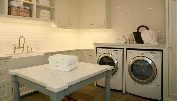 Neatly folded linens in a Austin home served by VivaClean