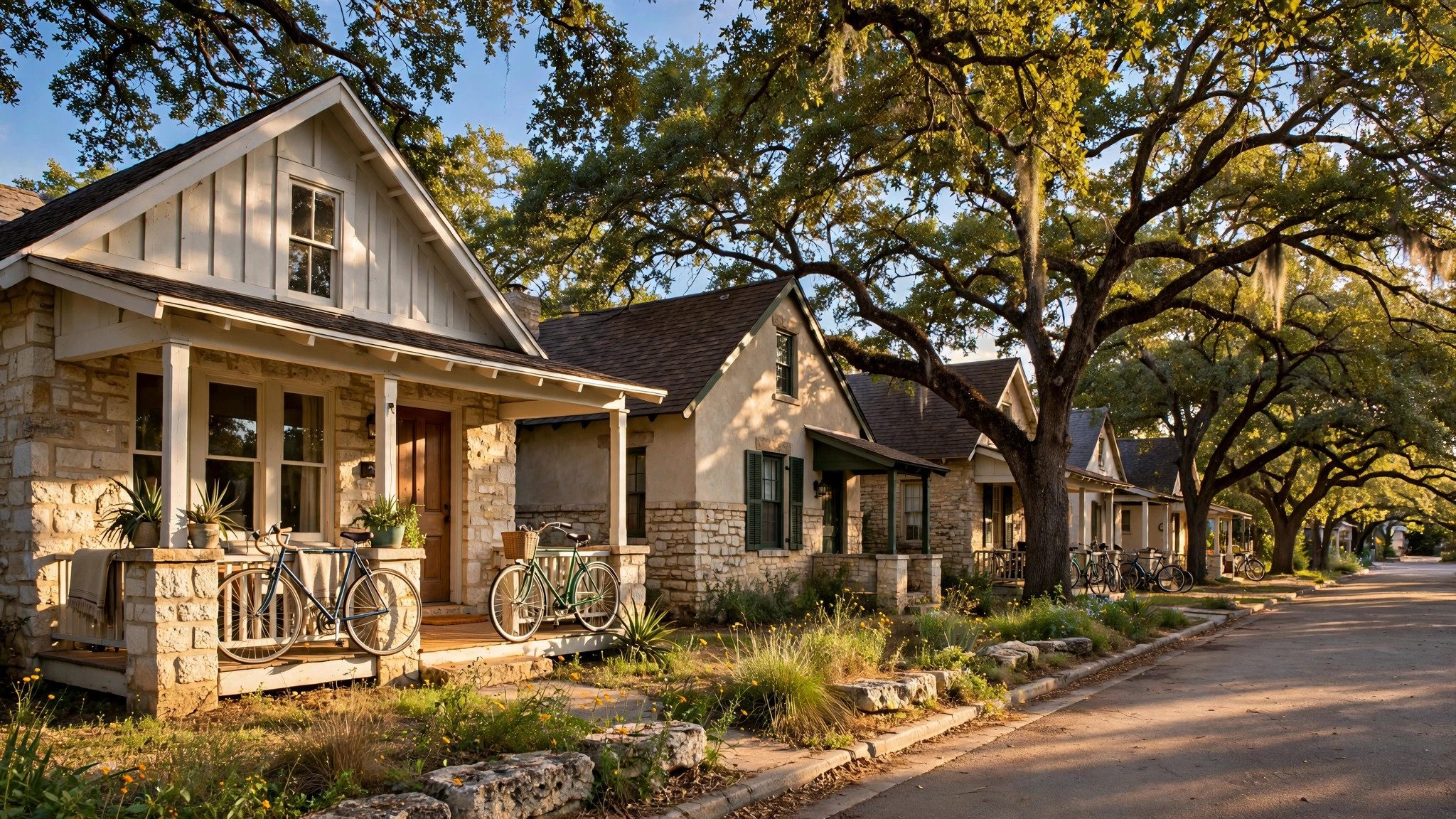 Homes under the oaks in Austin&rsquo;s Zilker neighborhood